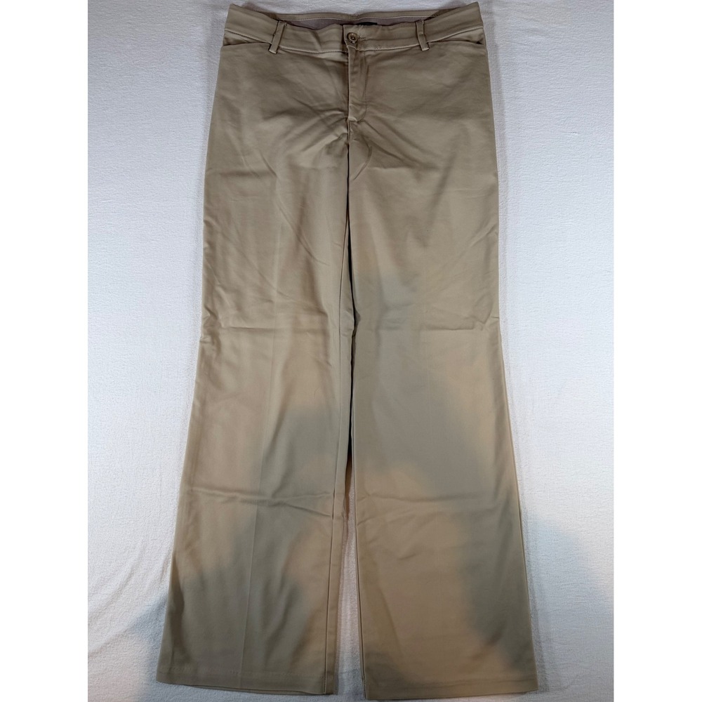 Lee Regular Fit Trouser Mid Rise Flex Motion Khaki Tan Pants Womens 12 Medium